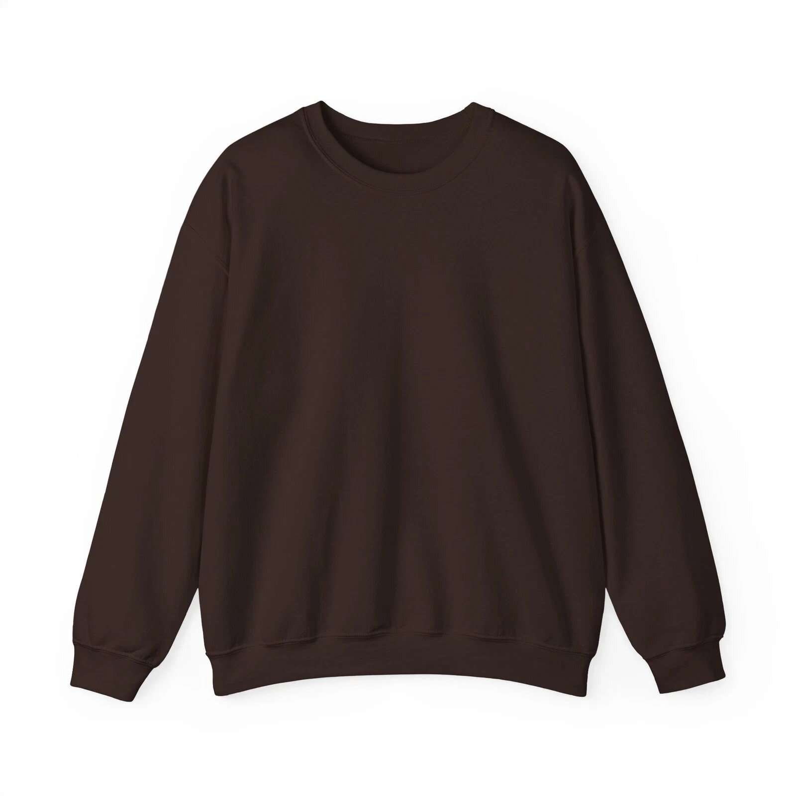 Crewneck Sweatshirt Long Sleeve Pullover Dark Brown