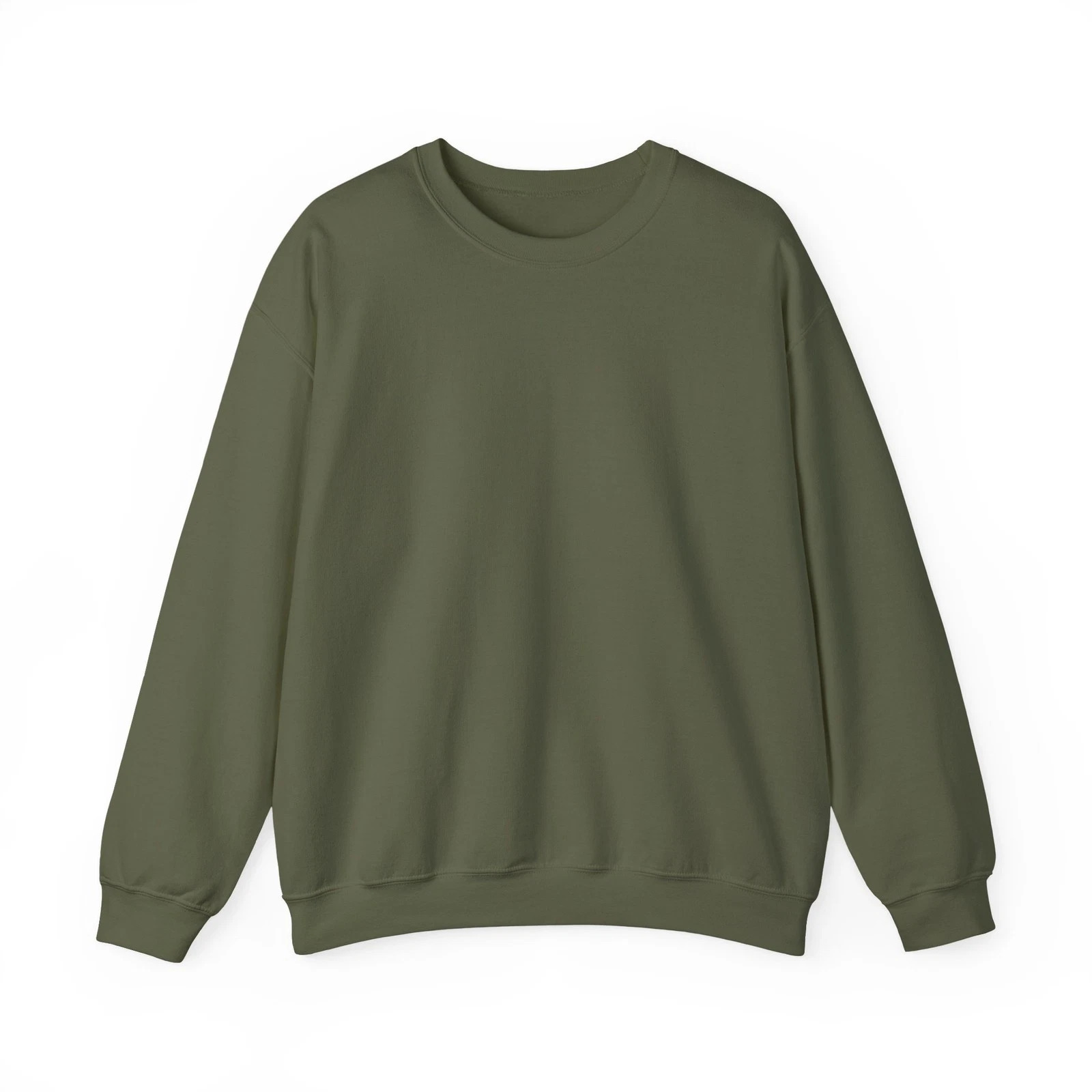 Crewneck Sweatshirt Long Sleeve Pullover Military Green