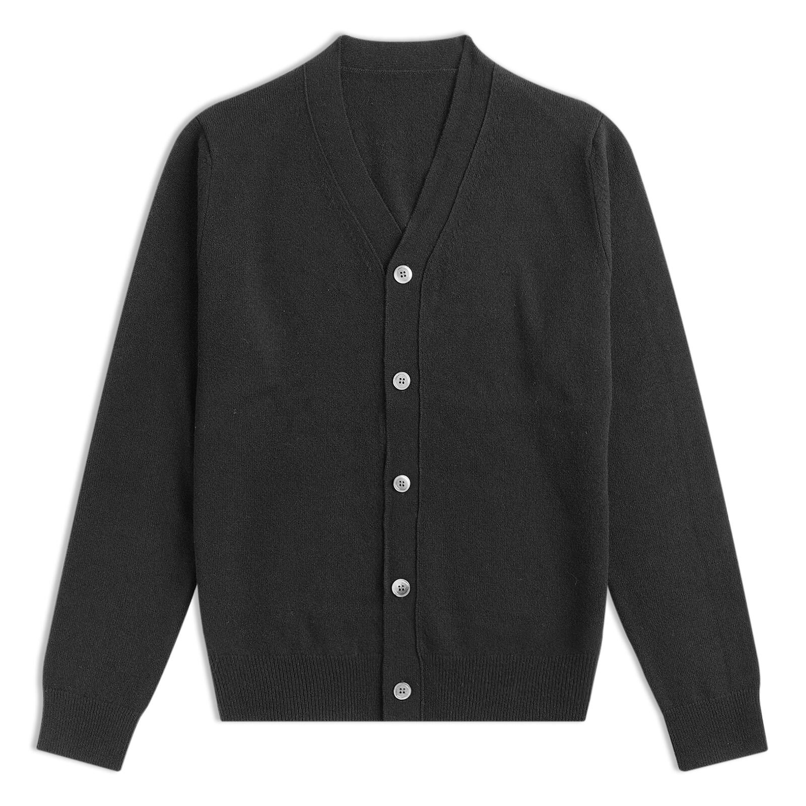 Men's V-Neck Button-Front Knit Cardigan Sweater - Dark Gray