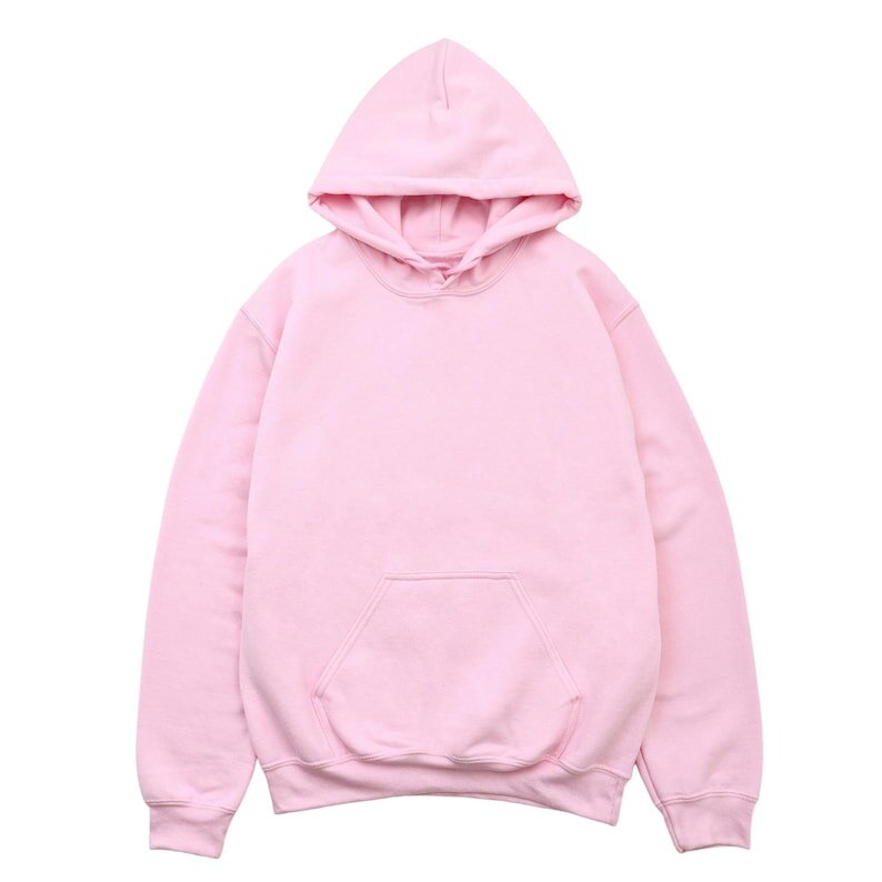 Pink Pullover Hoodie Sweatshirt with Front Pocket