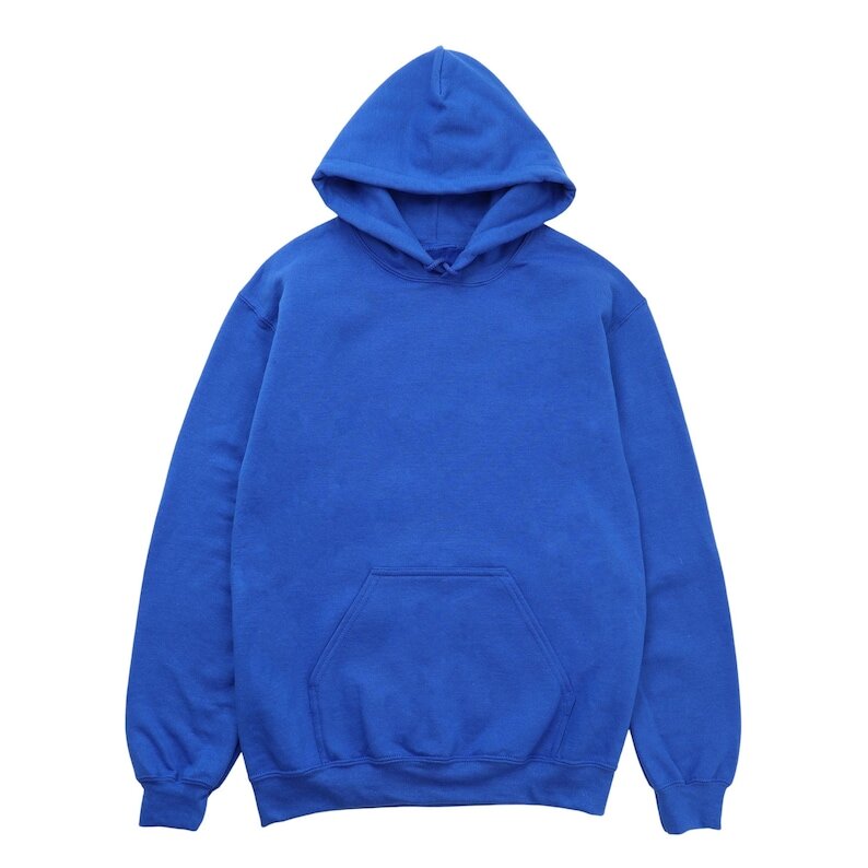 Pullover Hoodie Sweatshirt - Royal Blue, Fleece, Kangaroo Pocket